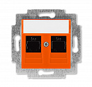 ABB EPJ Levit Оранжевый / дымчатый чёрный Розетка компьютерная, 2хRJ45 кат,5e, , оранжевый