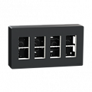 Unica System+ Антрацит Блок открытой установки 4х2