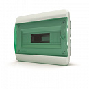 Щит встраиваемый 12 мод. IP41, прозрачная зеленая дверца