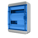 Щит навесной 24 мод. IP65, прозрачная синяя дверца