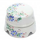 Распаячная коробка d85, цвет белый с цветными ромашками: роспись в стиле "Жостово" (BOX2WT.RJ_salv)