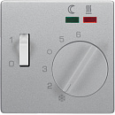 Накладка для терморегулятора  с регулирующей кнопкой, Q.1/Q.3/Q7, цвет: алюминиевый, бархатный