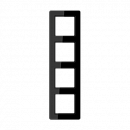 JUNG A Flow Черный Рамка 4-ая для вертикальной и горизонтальной установки