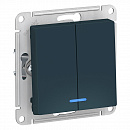 AtlasDesign Изумруд Выключатель 2-клавишный с подсветкой, сх.5а, 10АХ, механизм